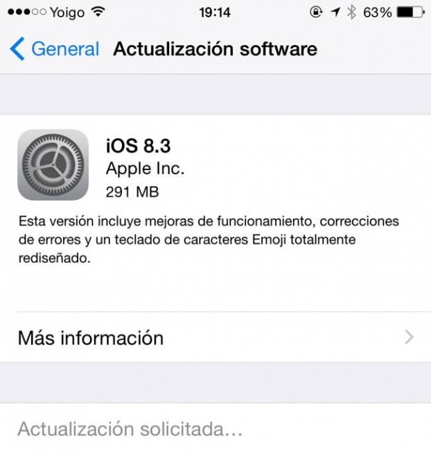 Actualización iOS 8.3