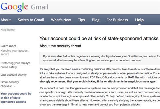 Google advierte de ataques a Gmail
