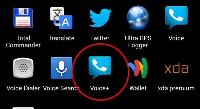 Captura de la aplicación Voice+