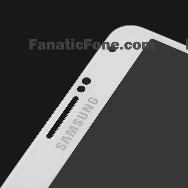 Parte superior del frontal del Samsung Galaxy Note 3 blanco.