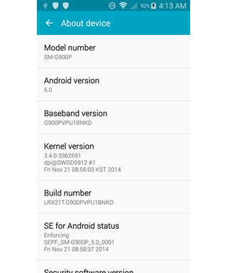 TouchWiz Android 5.0 Samsung Galaxy S5 Lollipop
