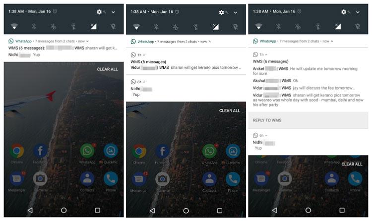Notificaciones de WhatsApp en Android Nougat