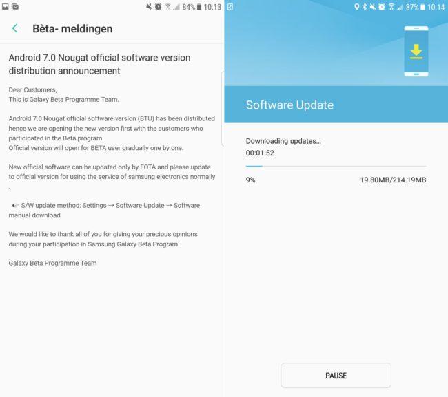 Actualizacion Galaxy S7 a Android 7 Oficial.