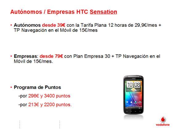 HTC Sensation Vodafone Autónomos y Empresas