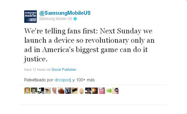 Tweet de Samsung sobre la Super Bowl