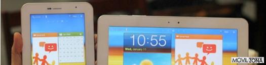 Las tabletas de Samsung en color blanco