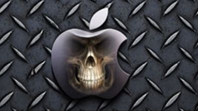 Logotipo de apple con calavera