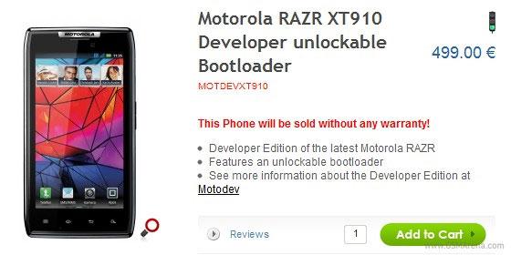 Versión de Motorola RAZR que se podrá desbloquear