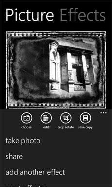 Aplicación de retoque de imágenes para Windows Phone 7.5
