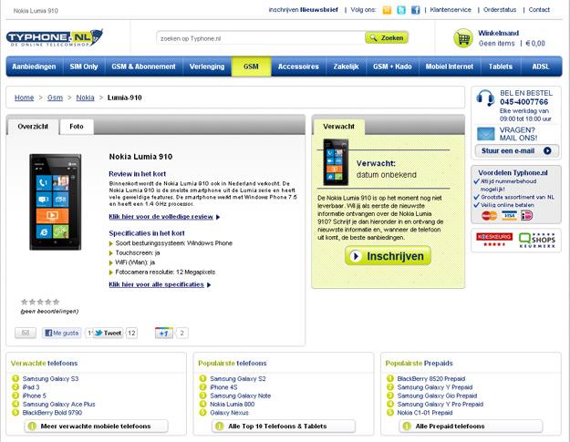 Captura página web de Typhone con Nokia Lumia 910