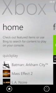 Pantalla aplicación Xbox en Nokia Lumia