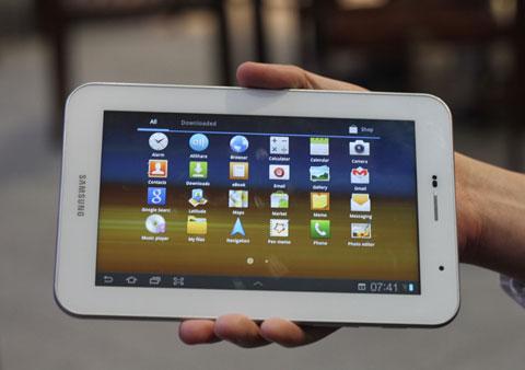 Tableta de Samsung en color blanco