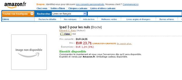 Captura de pantalla de Amazon en Francia