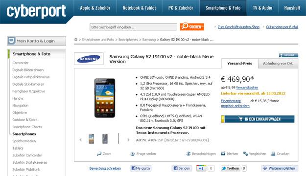 Samsung Galaxy S2 i9100 V2 cambio de procesador