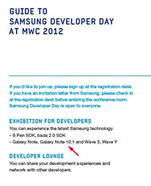 Datos en la invitación de Samsung