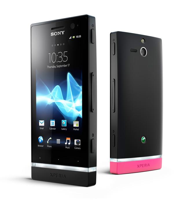 Sony Xperia U en negro y rosa