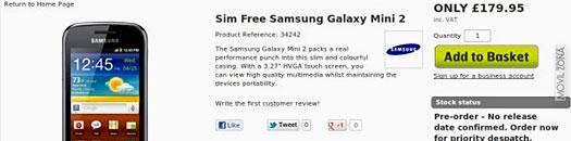 Precio del Samsung Galaxy mini 2