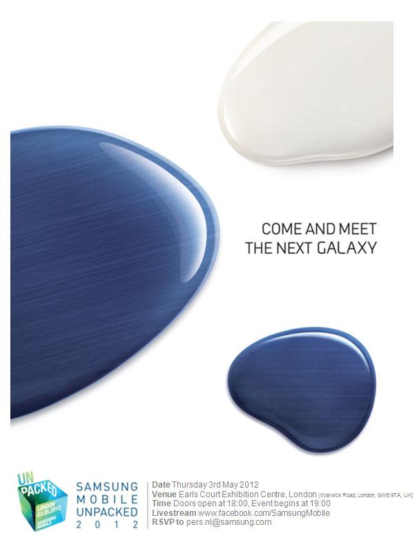 invitación a los medios de la presentación del Samsung Galaxy S3