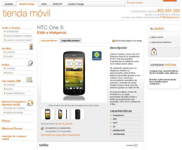 Precios de Orange para el HTC One S