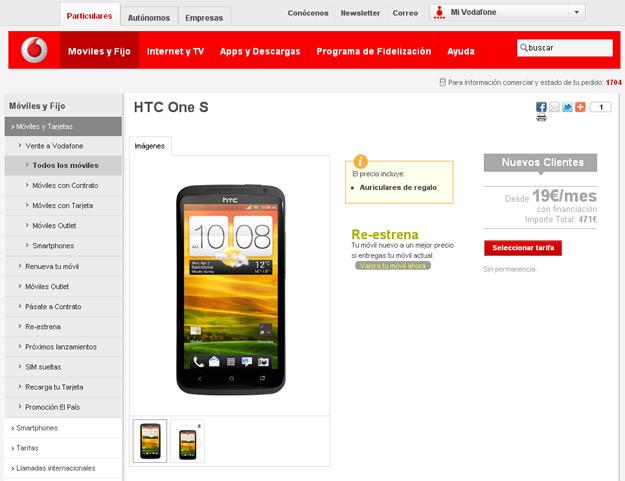 HTC One S con Vodafone