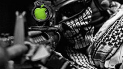 francotirador con logoipo de Apple