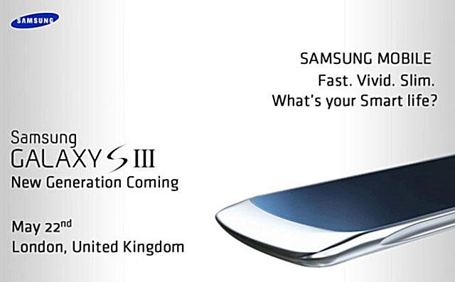 Foto de la invitación de prensa a la presentación del Samsung Galaxy S3