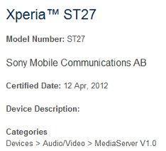 Sony Xperia ST27