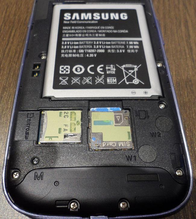 Samsung Galaxy S3 trasera sin tapa