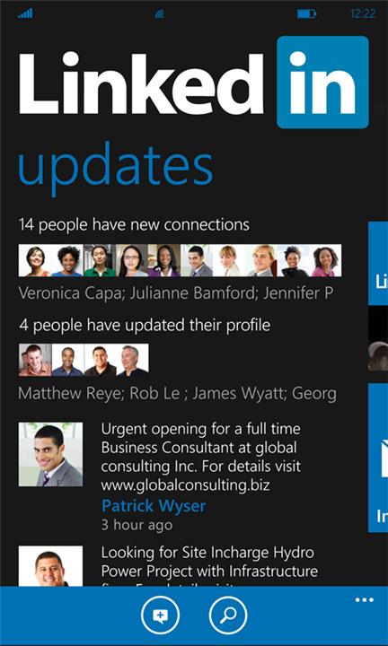 LinkedIn actualizado para los Lumia Windows Phone captura