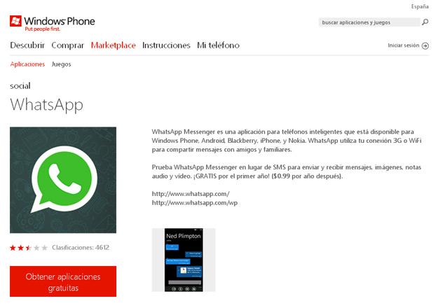 Versión 2.0 WhatsApp para Windows Phone