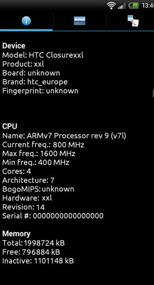 Especificaciones HTC One XXL