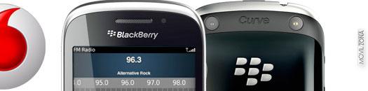 BlackBerry 9220 con logotipo de Vodafone