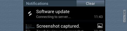 Captura de pantalla del Samsung Galaxy S3 actualizando la batería