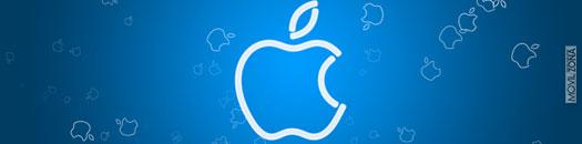 Apple logotipo azul apertura