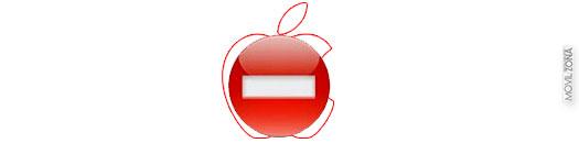 Logotipo de Apple con señal de stop