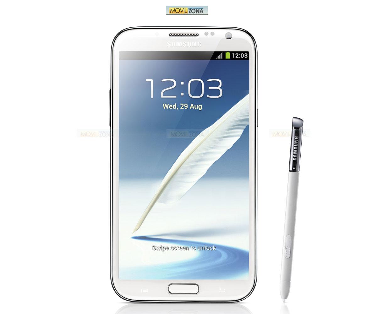 Samsung Galaxy Note 2 en color blanco con lápiz