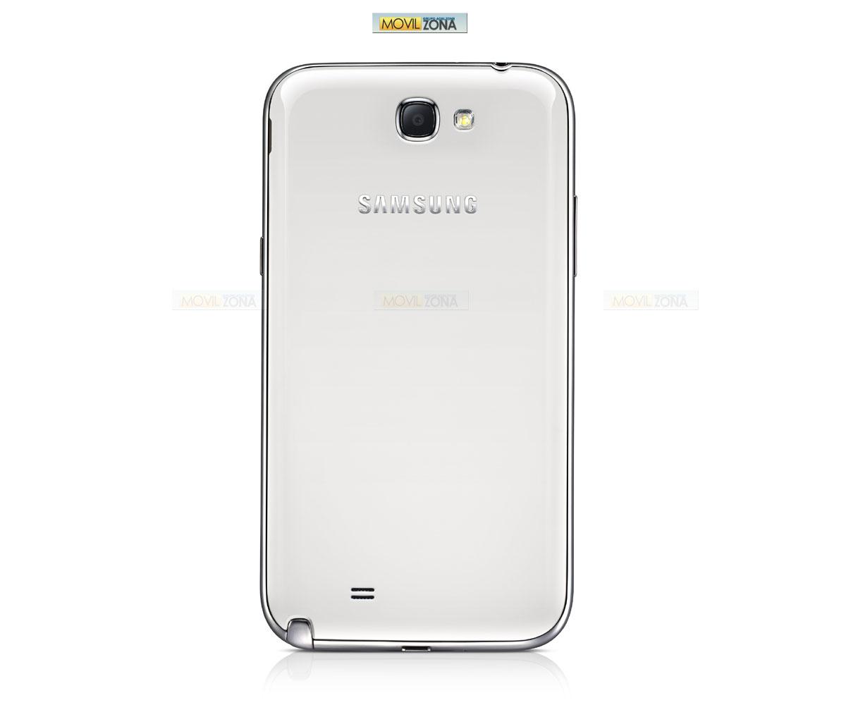 Samsung Galaxy Note 2 en color blanco trasera