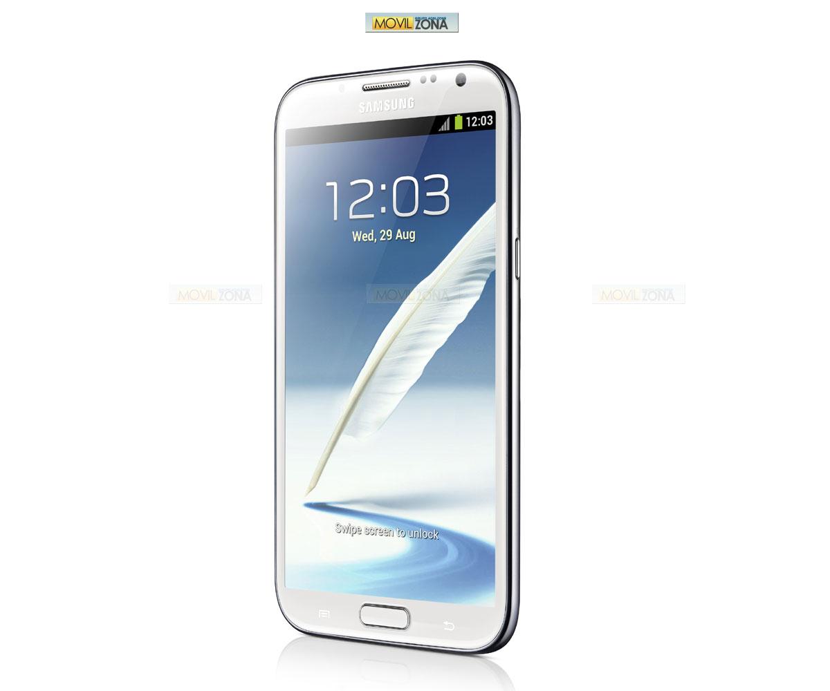 Samsung Galaxy Note 2 en color blanco lateral