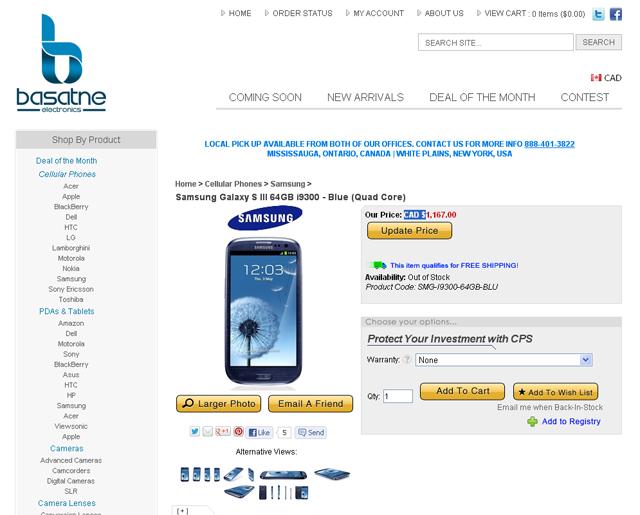 Samsung Galaxy S3 de 64 GB precio