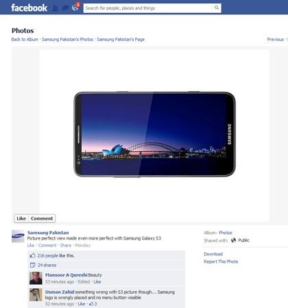 Comentarios en Facebook Samsung Pakistán