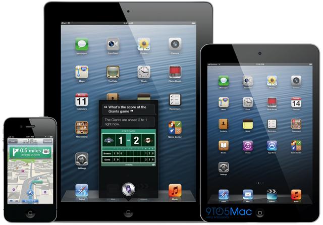 iPad Mini diseño junto con iPod Touch e iPad