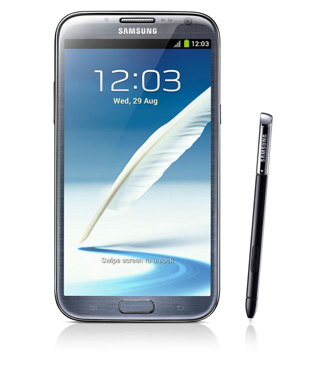 Samsung Galaxy Note 2 en color azul con puntero táctil