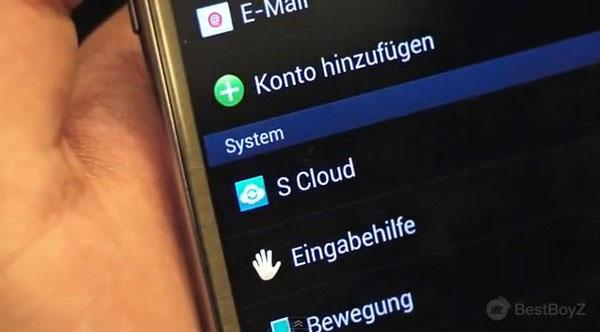 S Cloud en los ajustes del Galaxy Note 2