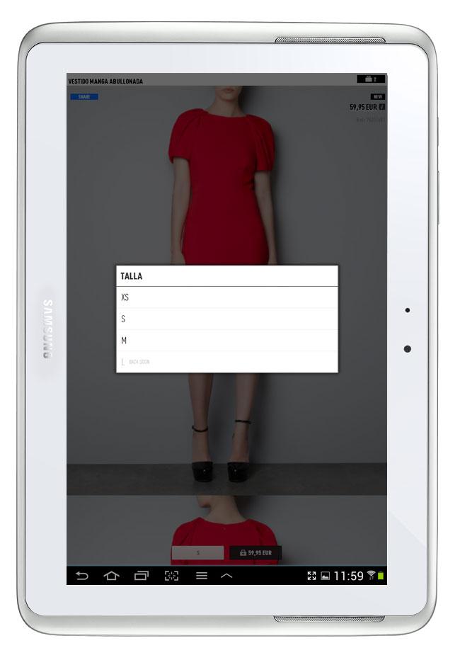 Aplicación Zara para Samung Apps