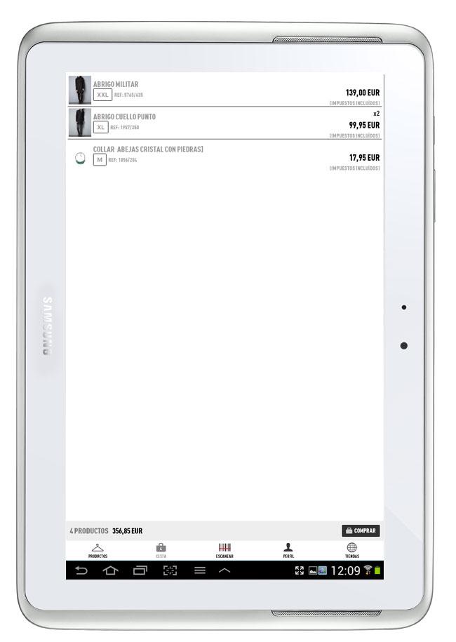 Aplicación Zara para Samung Apps