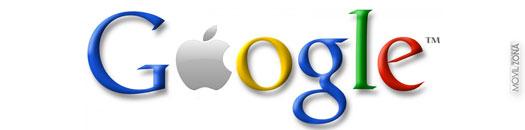 Logotipo de Google con el logotipo de Apple