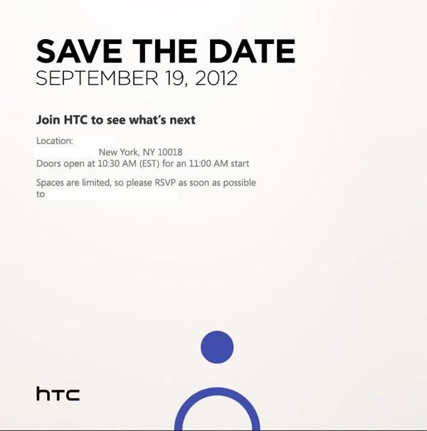 Invitación HTC evento 19 septiembre en Nueva York