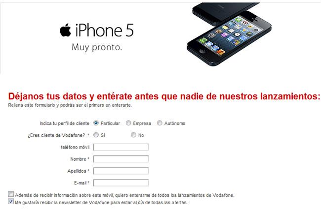 Reserva anticipada del iPhone 5 con Vodafone