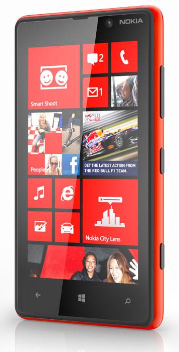 Nokia Lumia 820 de color rojo