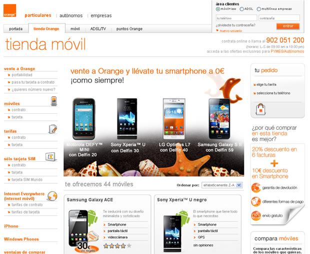 Campaña de terminales Orange a 0 euros